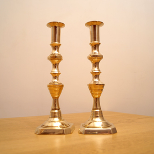 High Quality Heavy Vintage Two Candle <b>Holders</b> Candle Sticks Solid <b>Brass</b> <b>Candlestick</b> Set Decorative Taper Candle Stand - Product Image 1