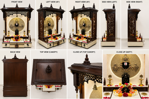 Trendy Hindu Temple Design for Home South Indian Style Lord Venkateswara Pooja <b>Mandir</b> for Home Traditional Pooja Unit Storage - Product Image 6