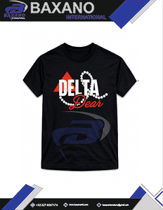 Delta |   Sigma |   Camiseta negra Delta Pearl de la hermandad Theta, diseño de letras griegas llamativas, 100% algodón, transpirable, camiseta negra de la hermandad DST - Product Image 4