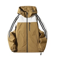 Veste coupe-vent imperméable pour homme, personnalisable, avec motif brodé sur le devant, design léger à enfiler, tissu 80S