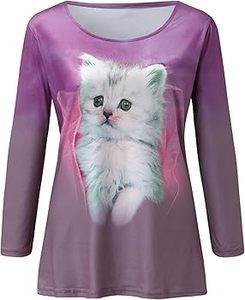 Camiseta larga para mujer, antipilling, preencogida, tela suave y transpirable, versátil, básica, para uso diario, selección de varios colores - Product Image 2