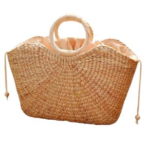 Woven Water Hyacinth <b>Beach</b> <b>Bag</b>: <b>Large</b> Straw Tote, Wedding Favor - Product Image 2