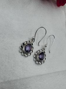 Wholesale Natural Amethyst Dangle <b>Earrings</b> 925 Silver Plated Teardrop Purple Gemstone <b>Hook</b> <b>Earrings</b> for Women Fashion Jewelry - Product Image 5