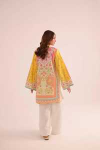 Vêtements indiens et pakistanais haut de gamme imprimés pour femmes, ensemble 2 pièces en tissu léger pour l'été, vêtements cousus en tissu lawn - Product Image 2