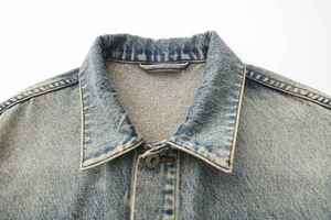 แจ็คเก็ตยีนส์ผ้าเดนิมคุณภาพดีที่สุดสำหรับผู้ชาย ฤดูหนาว โลโก้ด้านหน้าปรับแต่งได้ แจ็คเก็ตยีนส์แขนยาว ขายส่ง - Product Image 3