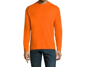 OEM ODM <b>Men's</b> Solid <b>Orange</b> Color Pure Cotton Anti Wrinkle Fabric <b>Shirts</b> Long Sleeved O neck Collar <b>Shirts</b> For <b>Men's</b> Casual Wear - Product Image 2