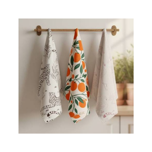 Essuie-tout en coton imprimé fruits, torchon de cuisine 50x70cm, qualité supérieure 250 GSM, écologique, fabricant textile en gros Inde - Product Image 1