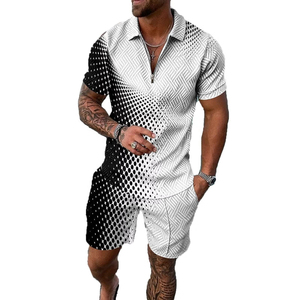 Ensemble de vêtements de sport pour homme en coton respirant de qualité supérieure, style streetwear d'été, deux pièces, polo et short de golf - Product Image 2