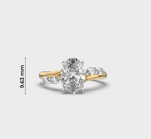 Anillo de Compromiso con Diamante Ovalado, Oro Blanco de 18K, Engaste de Garras, Bañado en Rodio, Regalo de Boda Clásico, Joyería Fina para Mujer - Product Image 5