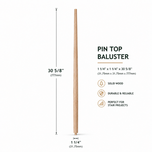 ราวบันไดไม้เนื้อแข็งแบบดั้งเดิม ขนาด 1 1/4 x 30 5/8 นิ้ว  ติดตั้งง่าย ทนทาน - Product Image 1