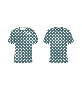 T-shirt à manches courtes pour homme, à pois, col rond, coupe classique, décontracté, respirant, 100% polyester, design tricoté, logo sur le devant - Product Image 1