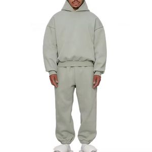 Heavyweight Custom Colorful Tracksuit for <b>Men</b> Zip up Plain <b>Pullover</b> Hoodie Sweatshirt and Sweatpants Blank 2 Pieces Sweat Set - Product Image 1