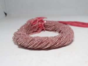 Cuentas de Cuarzo Fresa Natural AAA Microfacetadas en Forma de Rondelle de 2-2.5 MM, Cuentas de Piedra Preciosa de Cuarzo Fresa de 13 Pulgadas para la Fabricación de Joyas - Product Image 4