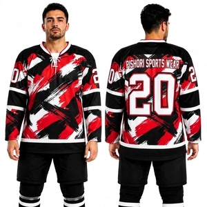 Jersey de Hockey sobre Hielo Personalizado en Negro, Gris y Dorado con Diseño de Mármol, 100% Poliéster, Manga Larga, Sublimado, Uniforme Personalizado para Equipos - Product Image 4