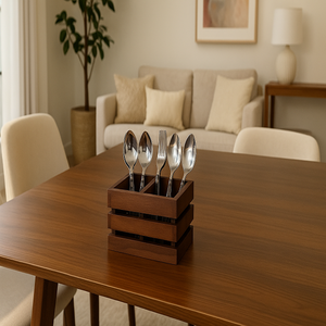 ที่จัดระเบียบไม้เอนกประสงค์ เหมาะสำหรับจัดระเบียบห้องครัวของคุณด้วยช่องใส่ช้อนส้อม หรือจัดโต๊ะทำงานให้เป็นระเบียบด้วยปากกาและอุปกรณ์ต่างๆ - Product Image 1