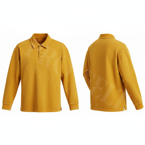 Polo à manches longues respirant et tendance, col boutonné, doux et confortable, pour un usage décontracté et en extérieur – Vente chaude - Product Image 2