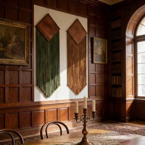 Ensemble bohème de 3 tentures murales en macramé multicolores, décoratives et faites à la main, idéales pour une maison et des espaces intérieurs élégants - Product Image 3