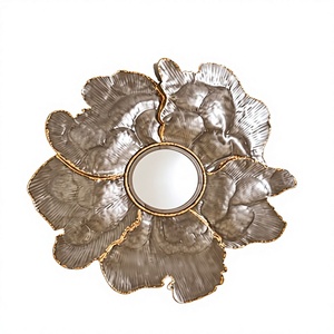 Contemporary Hot Set New Design Italian Gold Leaf Round Wall <b>Mirror</b> for Living Room Hotel Restaurant Bars - Product Image 1