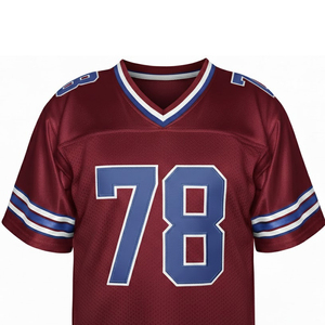 Maroon American Football Jersey V-Neck Short Sleeve Sublimated Print Mesh Uniform for Men Number 78 - Product Image 3