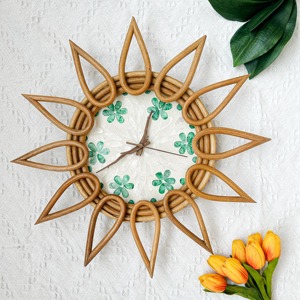 นาฬิกาหวายโบราณลายดอกไม้ งานฝีมือคุณภาพเยี่ยม ราคาประหยัด - Product Image 6