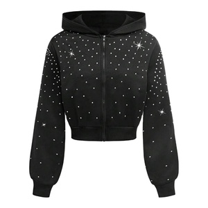 Sudaderas ligeras con pedrería para hombre, personalizadas, extragrandes, estilo urbano, con cremallera, fabricante OEM, diseño único, sudaderas para hombre - Product Image 3