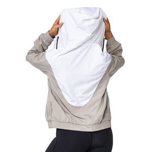 แจ็กเก็ตกันน้ำสำหรับผู้หญิงเสื้อแจ็คเก็ตกลางแจ้งมีฮู้ดขนาดใหญ่พิเศษมีซิปสำหรับผู้หญิงแนววินเทจ - Product Image 4