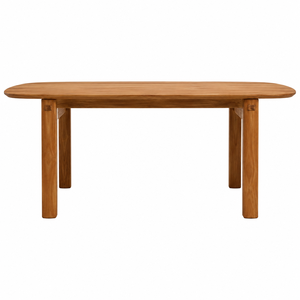 โต๊ะรับประทานอาหารทรงแคปซูลไม้สักแท้ ขาแบบ Through-Tenon ดีไซน์ร่วมสมัย เป็นมิตรกับสิ่งแวดล้อม รองรับผู้นั่งได้ 8 คน - Product Image 1