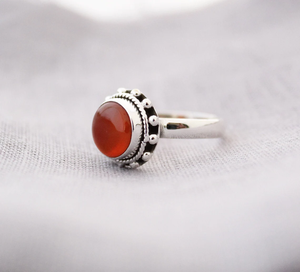 Carnelian Gemstone Midi <b>Ring</b> <b>925</b> <b>Silver</b> Handmade Statement <b>Ring</b> Boho Jewelry - Product Image 1