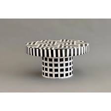 FAIZA CRAFT Modern Style Handmade Bone Inlay Round Foliage Pattern Coffee <b>Table</b> for Home <b>Decor</b> Living Room Furniture - Product Image 3