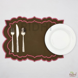 Juego de Manteles Individuales Rectangulares Reversibles de Algodón Orgánico Ecológico Ridhi, Manteles Individuales Modernos con Bordado Floral para Comedor - Product Image 6