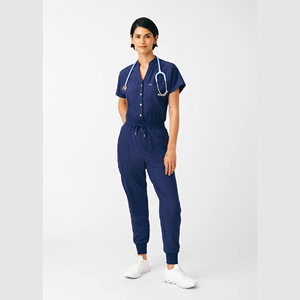 Conjunto de uniforme quirúrgico personalizado y cómodo para mujer, mono de una pieza elegante tipo cargo para enfermeras, talla pequeña - Product Image 1