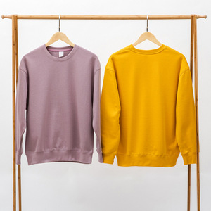 เสื้อสเวตเชิ้ตคอกลมผู้หญิง ผ้าฝ้ายถัก 100% สีพื้น แขนยาว ใส่ได้ในฤดูใบไม้ร่วง ป้องกันขนร่วง ทรงปกติ - Product Image 1