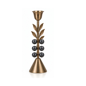 <b>Brass</b> <b>Candlestick</b> Holder with Grape Design for Home Decoration - Product Image 1