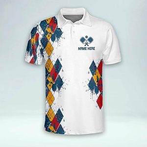 T-shirts de pickleball personnalisés pour hommes, 100 % coton tricoté, sportifs, haute qualité, coupe classique, manches courtes, séchage rapide, logo personnalisé numérique - Product Image 4