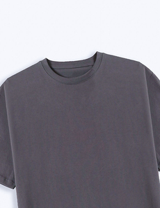 T-shirt surdimensionné 100 % coton, col rond, manches courtes, couleur unie, décontracté, épaules tombantes, effet délavé, logo personnalisé - Product Image 6