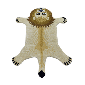 Tapis moderne en laine tufté à la main, en forme de lion, motif animalier, silhouette de peau de roi de la jungle, tapis d'appoint doux 3D grand format - Product Image 5