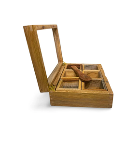 Caja de Especias de Madera con 9 Compartimentos, Caja de Condimentos Artesanal de Madera, Caja de Especias de Madera Personalizada, Mejor Precio - Product Image 3