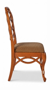 Silla de Comedor Colonial de Caoba, Estilo Tradicional Moderno, con Tapicería de Microfibra, Asiento de Madera, para Hotel y Hogar - Product Image 2