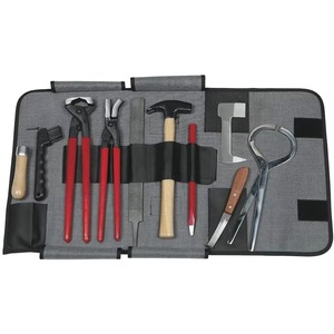 Farrier Tools Kit in Case with Nail <b>Puller</b> Shoe Spreader Driving Hammer Pointed Cleaning Hoof Brush Pickup and Nail Clincher - Product Image 1