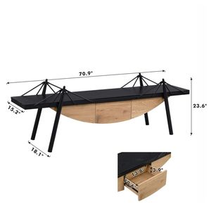 Moderno Soporte de TV de Diseño Náutico de 70.87 Pulgadas, Mesa Consola Multimedia de Madera MDF con Forma de Velero, Centro de Entretenimiento con Cajón, Estilo Único - Product Image 6