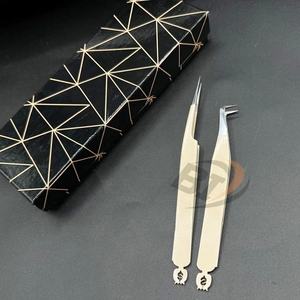 แหนบต่อขนตาปลอม90องศาสีนู้ดดีไซน์ดอลลาร์ทำจากสเตนเลสทนทานปลายแหลม - Product Image 1