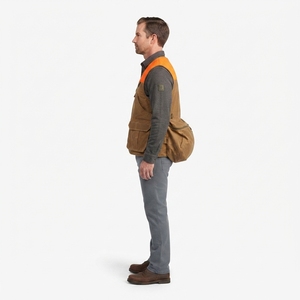 Gilet de chasse haut de gamme pour homme en toile de coton cirée 12 oz, hydrofuge, coupe-vent, respirant, durable, en cuir, pour adultes - Product Image 3