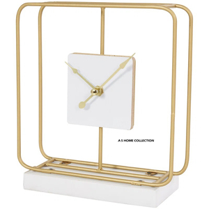 Excellent Design Best Looking Aluminum Metal Unique Shape Gold Antique Finish Home <b>Table</b> Clock Classic Look - Product Image 6