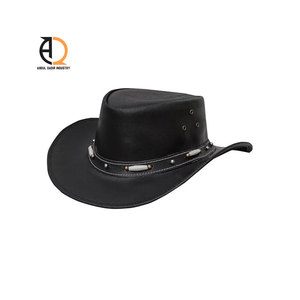 Vente directe d'usine, chapeau en cuir de style western pour hommes et femmes, chapeau de cowboy - Product Image 4