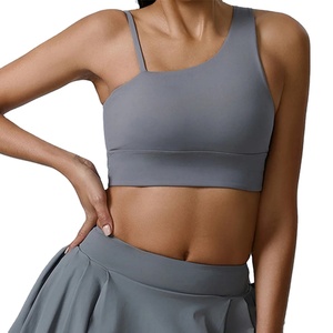 Soutiens-gorge de sport anti-transpiration pour femmes respirant Fitness haut court pousser épaule inclinée soutien-gorge de Yoga Simple pour entraînement de gymnastique haut antichoc - Product Image 1