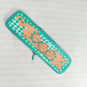 Nouvelle Trousse de Voyage Grande Capacité 2026 en Cuir de Vachette Fait Main à Motifs Floraux pour Fer à Boucler et Lisseur, Résistante à la Chaleur - Product Image 2