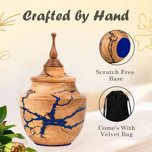 Wooden Cremation Urn with Glossy Finish Wholesale Wooden Funeral Urn Manufacturer by AYAANS - Product Image 5
