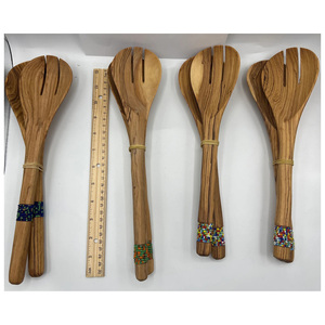 Juego de Cucharas para Ensalada de Madera de Olivo de Diseño Elegante y Ecológico para Uso en la Cocina del Hogar, Juego de Cucharas para Ensalada de Madera Natural House - Product Image 2