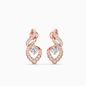 Boucles d'oreilles captivantes en or jaune, blanc et rose 9 carats avec diamant de laboratoire de 0,81 ct, modèle Flame Of Love - Product Image 1