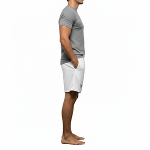 Shorts de basketball décontractés pour hommes, personnalisés, de haute qualité, 5 pouces, double couche, couleur unie, respirants, séchage rapide, taille élastique, 100 % toile - Product Image 3